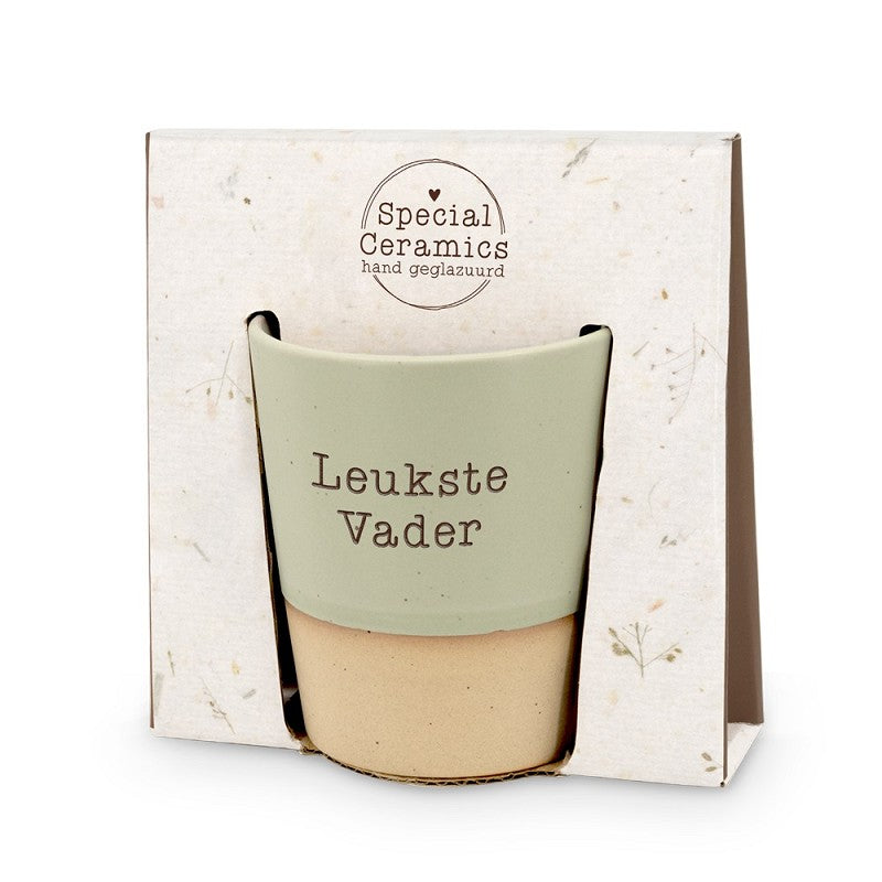 koffietas mok groen de leukste vader keramisch