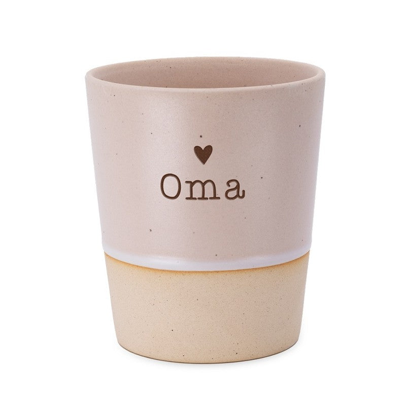 mok oma hartje koffietas keramiek roze