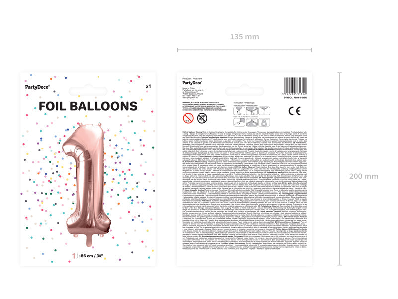 Folieballon 1 • Rosé Goud
