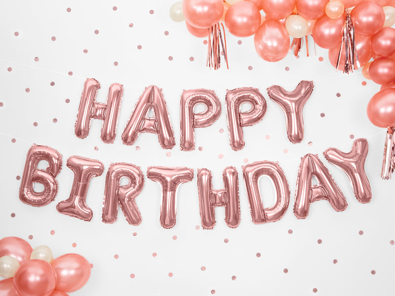 Folieballon Happy Birthday • Rosé Goud