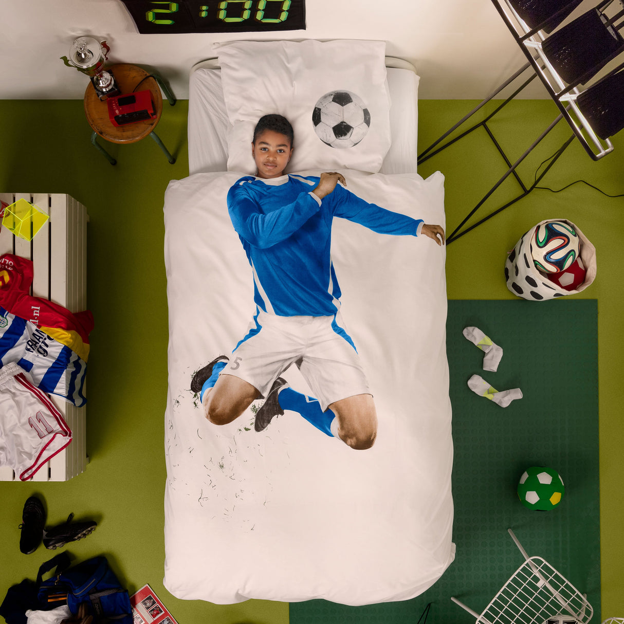 Dekbedovertrek • Soccer Champ Blue - Helloboy