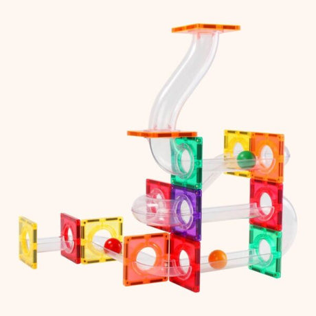Magnetische Bouwblokken • Knikkerbaan • 35 Stuks (uitbreidingsset)