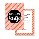 Uitnodiging Verjaardagsfeest • Hartjes (8 stuks)