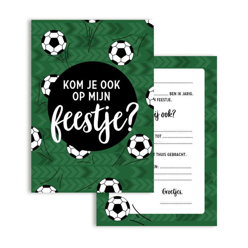 Uitnodiging Verjaardagsfeest • Voetbal (8 stuks) - Helloboy