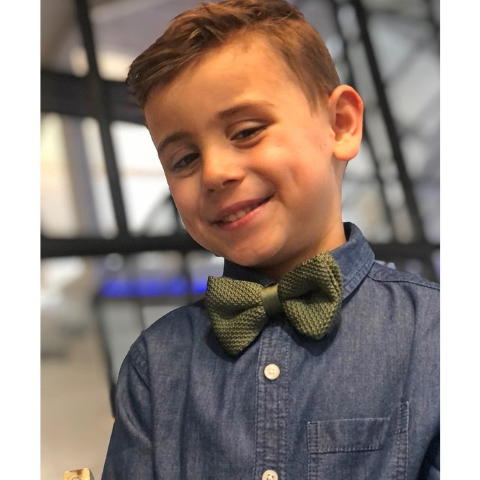 Gebreide Kindervlinderdas • Mosgroen - Helloboy