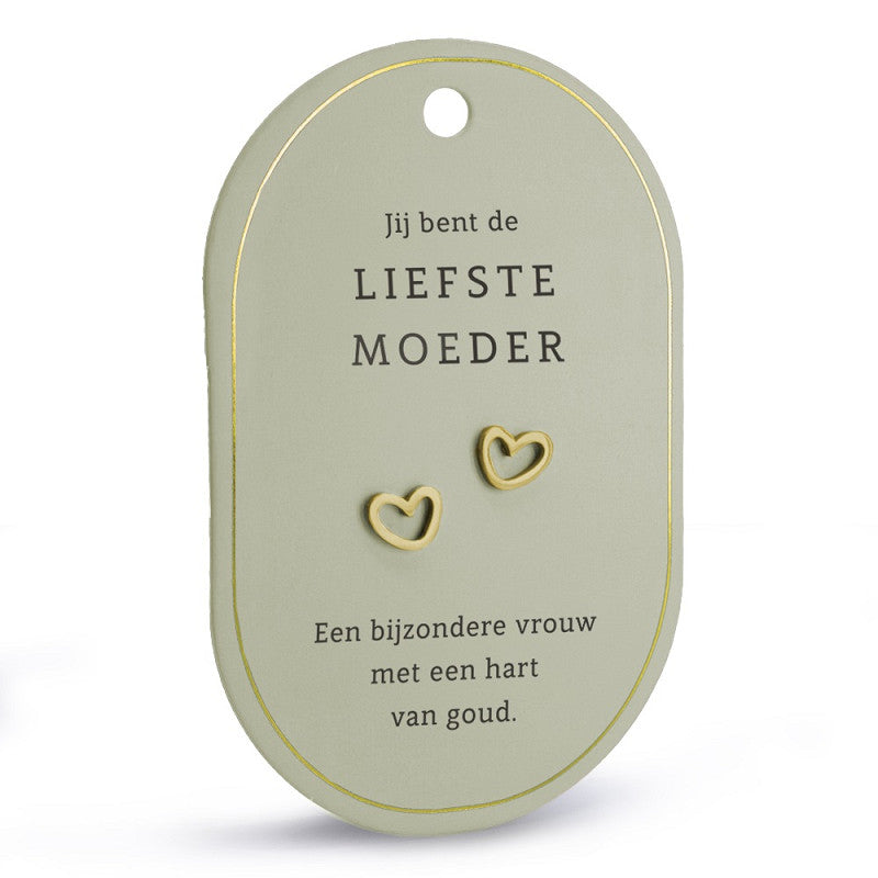 oorbellen oorringen liefste moeder hartjes goud