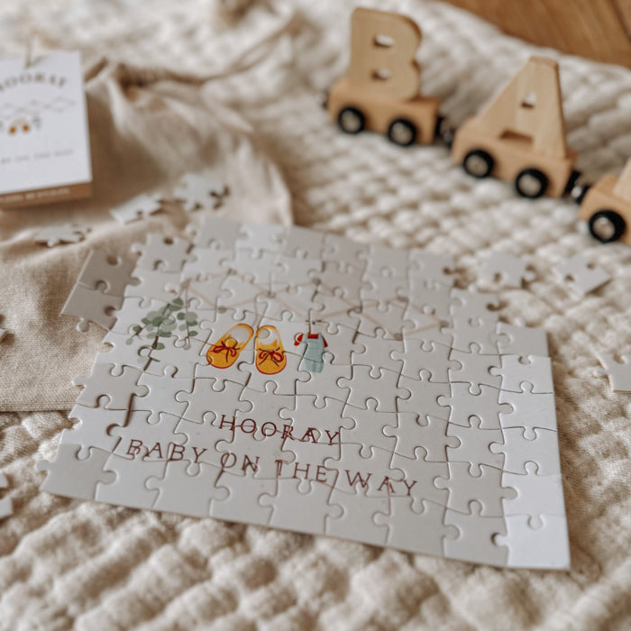 puzzel baby on the way zwangerschapsaankondiging 80 stukjes  little concept