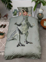 dekbed dino green groen snurk amsterdam eenpersoons kinderdekbed donsovertrek 