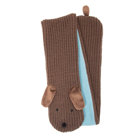 teckel hond gebreide sjaal bruin