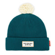 Muts block duck hello hossy groen green kindermuts met pompom beige